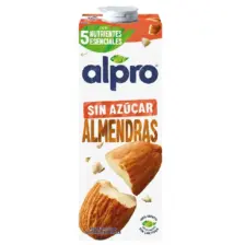 ALPRO Bebida De Almendras 100% Vegetal, Sin Azúcar Ni Edulcorantes 1 L